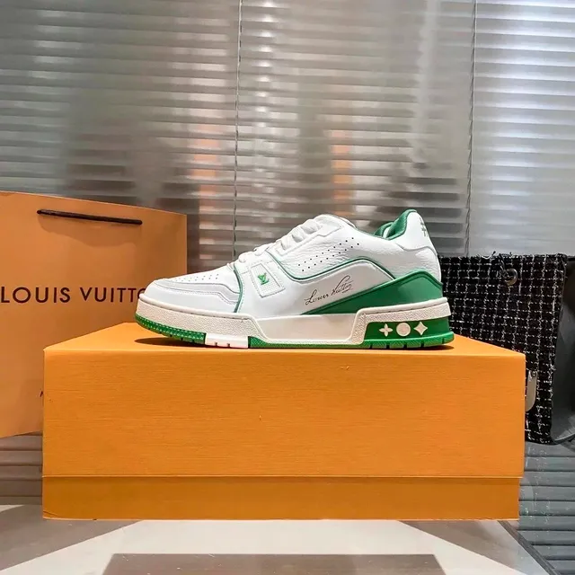 Louis Vuitton LV Trainer White Green