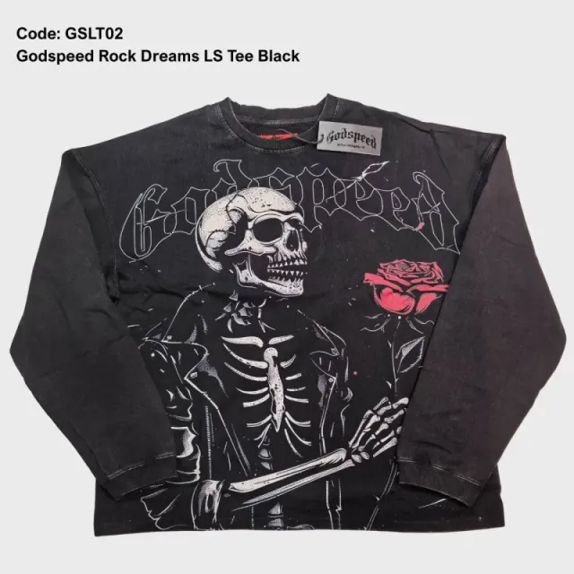 Gslt02 Godspeed Rock Dreams Ls Tee Black