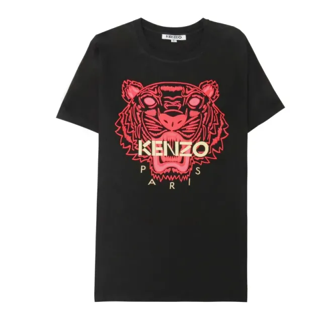 Kenzo Tiger Logo Tee Black with Red Tiger Print