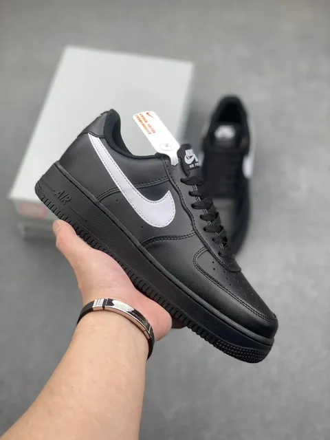 Nike Air Force 1 Low Triple Black with White Swoosh