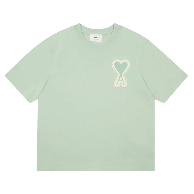AMI Paris Heart Logo T-Shirt Mint Green