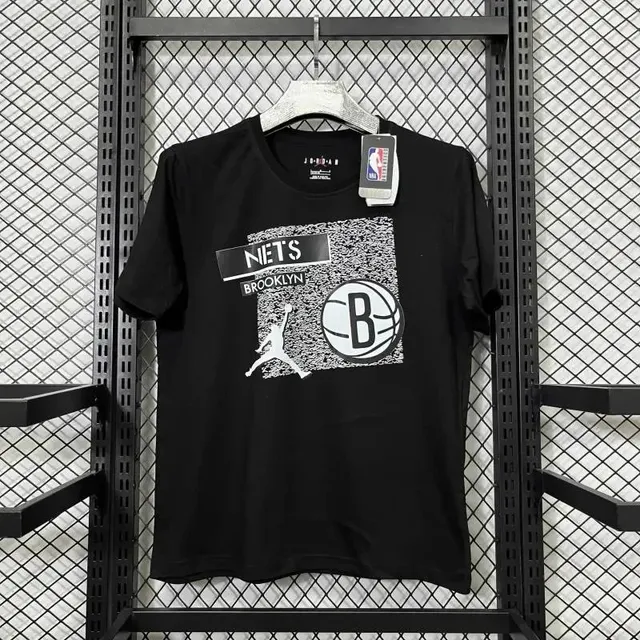 Jordan Nets Graphic Tee Brooklyn Nets Logo Print
