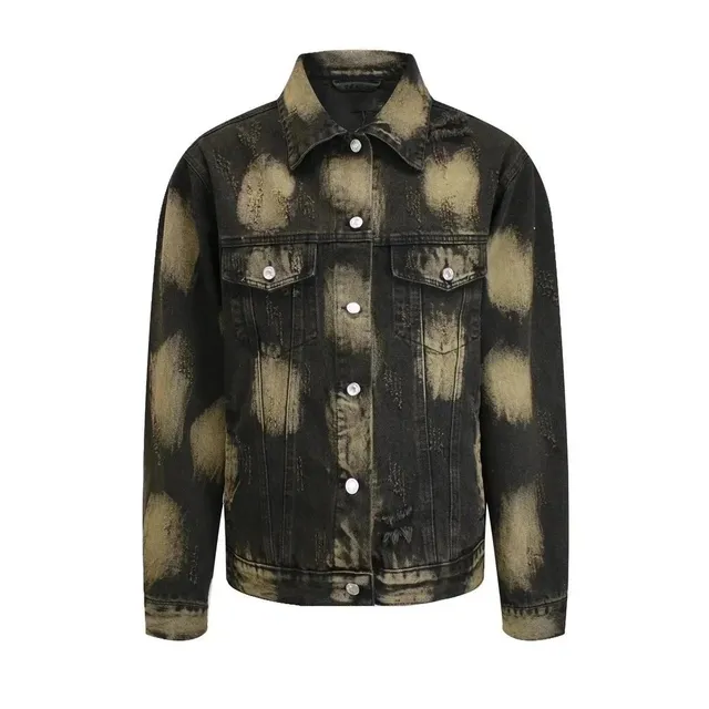Denim Jacket Acid Wash Distressed