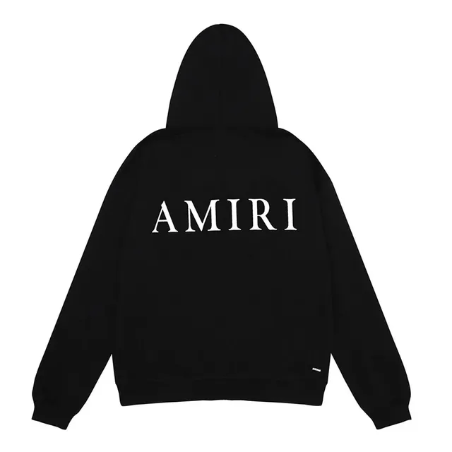 Amiri Logo Hoodie Black with White Logo