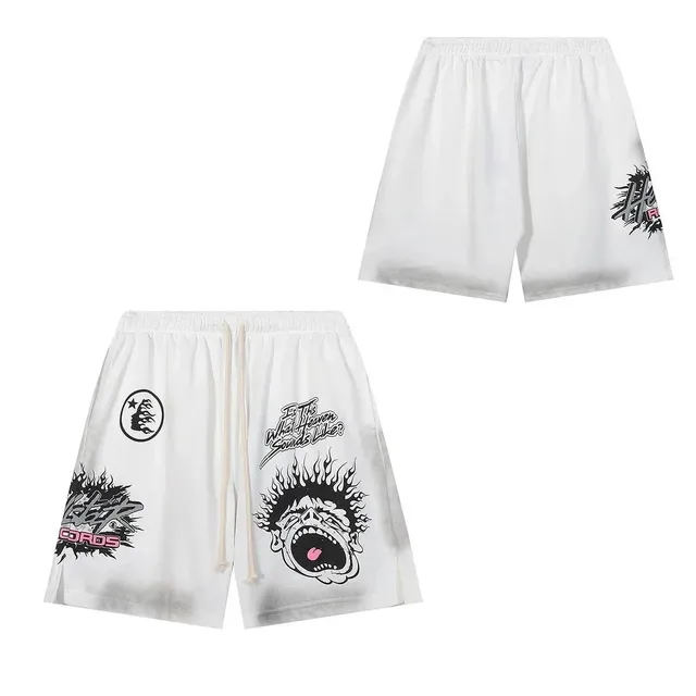 Hellstar Printed Shorts Screaming Face Graphic