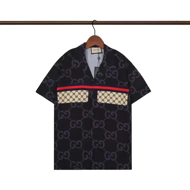 Gucci Short-Sleeve Shirt GG Monogram with Web Stripe