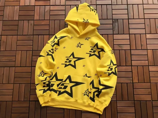 Sp5der Star Print Hoodie All-Over Star Logo