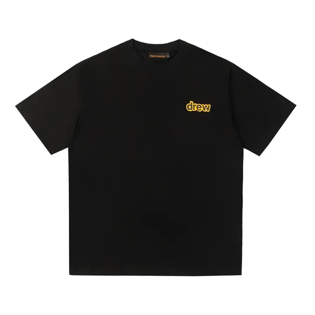 Drew House Logo Tee Black with Yellow Logo