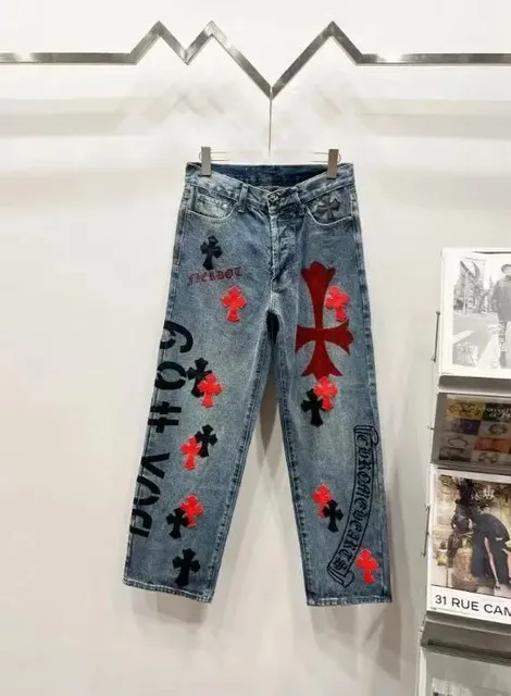 Chrome Hearts Cross-Embroidered Jeans