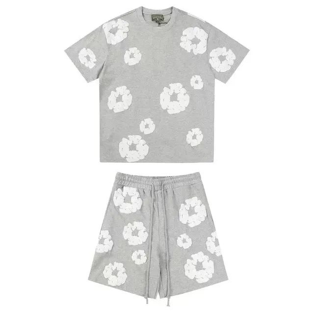 Balenciaga Scrunched Flower Set Grey with White Floral Appliqué