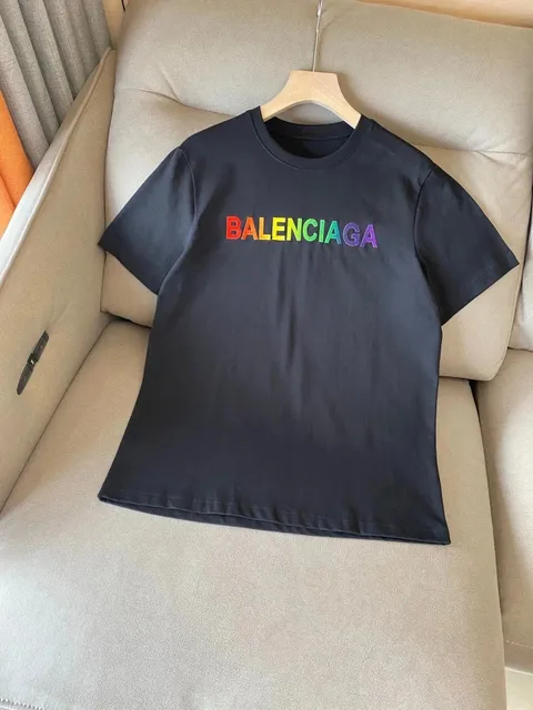 Balenciaga Logo T-Shirt Rainbow Logo