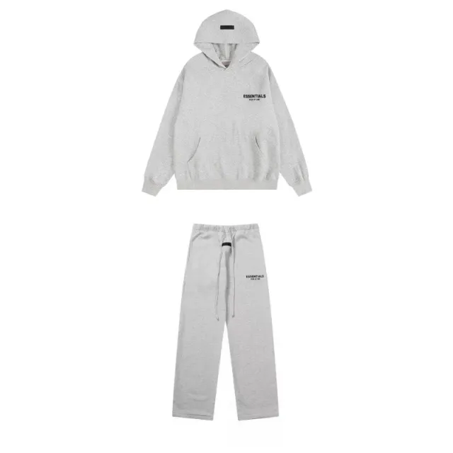 Fear of God Essentials Essentials Hoodie and Sweatpants Set Heather Grey Logo