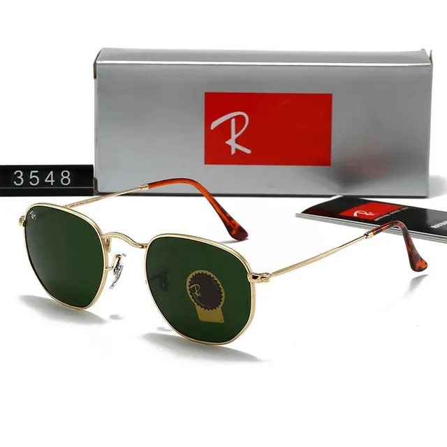 Ray-Ban Clubmaster Green Lens Gold Frame