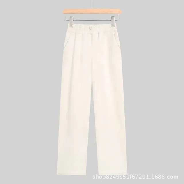 Elastic Waist Trousers Plain