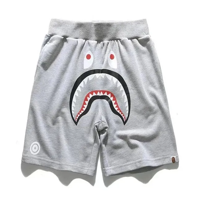 BAPE Shark Shorts Grey Shark Face