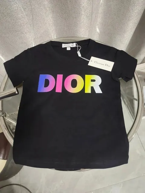 Dior Logo T-Shirt Rainbow Gradient Logo