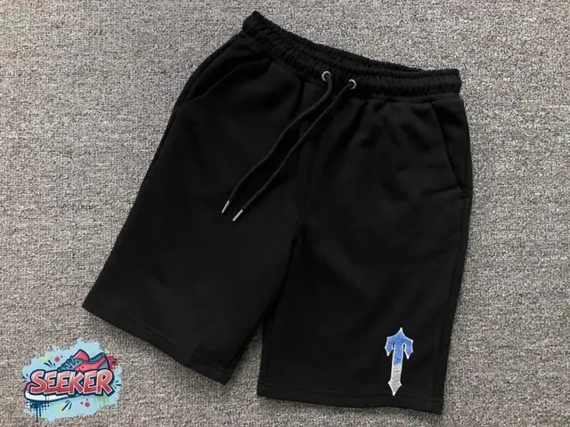 Trapstar Logo Shorts Blue Arrow Embroidery