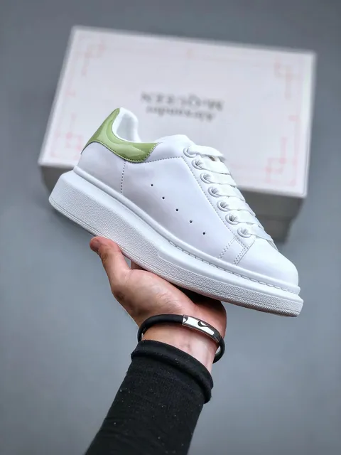 Alexander McQueen Oversized Sneaker White with Lime Green Heel Tab