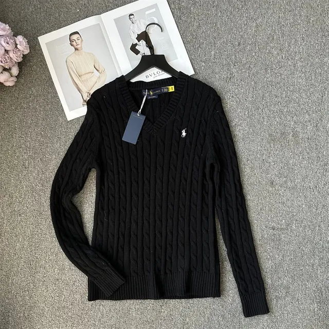 Polo Ralph Lauren Cable Knit V-Neck Sweater Classic Cable