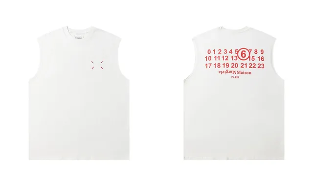 Maison Margiela Sleeveless Tee Number 6 Print