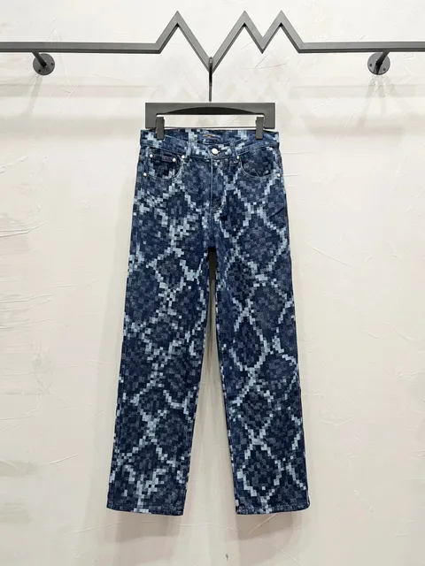 Louis Vuitton Pixel Denim Jeans Digital Camo Print
