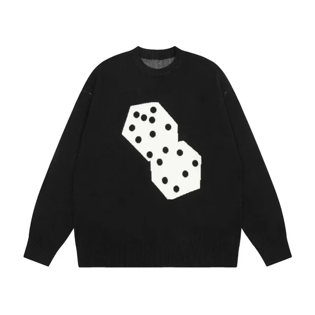 Dice Knit Sweater Double Dice Print