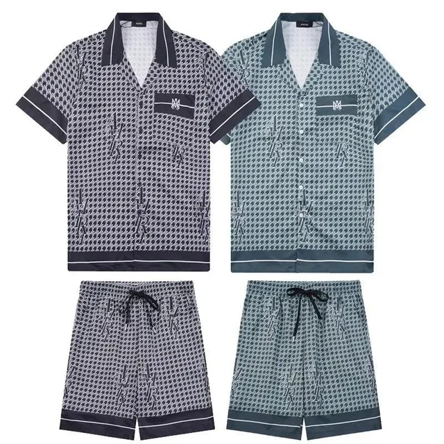 Amiri Monogram Print Pajama Set All-Over Logo