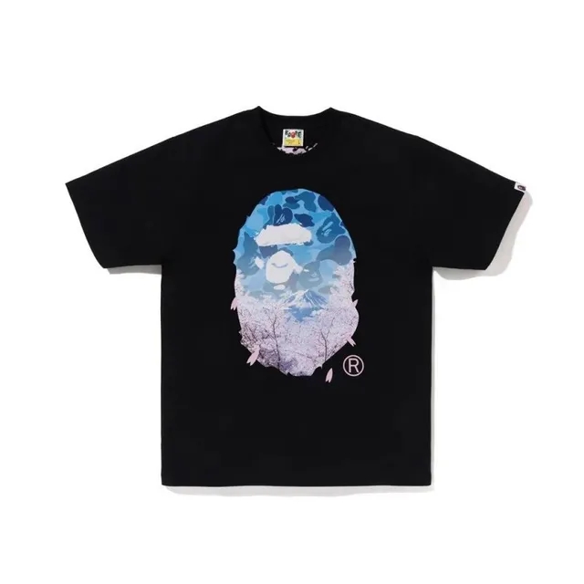 BAPE Shark Tee Cherry Blossom Camo Ape Head
