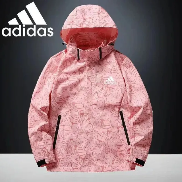 Adidas Hooded Windbreaker Jacket Tropical Leaf Print