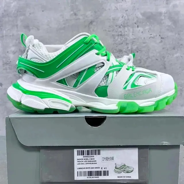 Balenciaga Track LED Sneaker Luminous White and Green