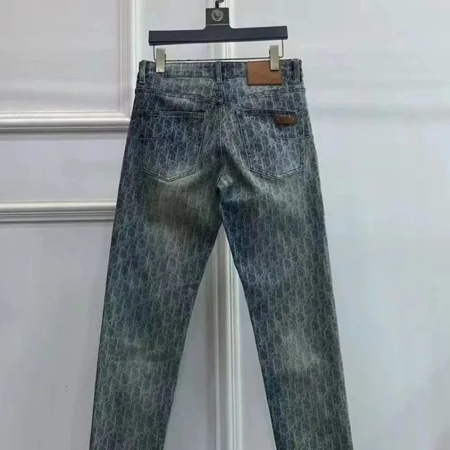 Dior Jeans Oblique Logo Print