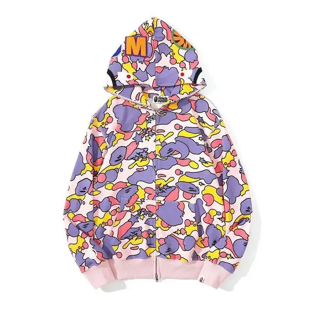 BAPE Shark Hoodie Multi-Color Camo Print