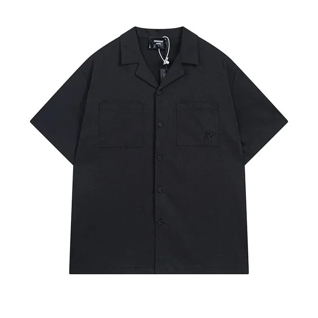 Represent Camp Collar Shirt Solid Black