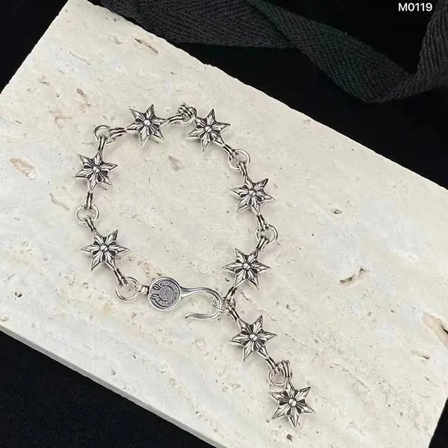 Chrome Hearts Star Link Bracelet Sterling Silver