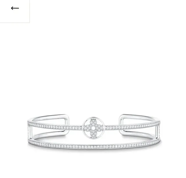 Louis Vuitton Cuff Bracelet Flower Motif with Diamonds