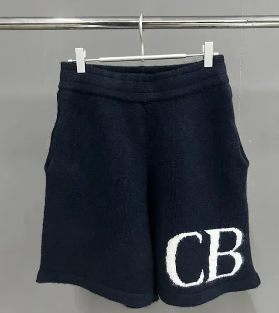 Chrome Hearts Knit Shorts CB Logo Navy