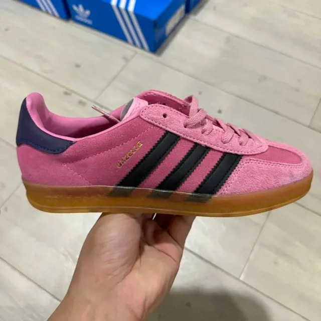 Adidas Gazelle Pink with Black Stripes