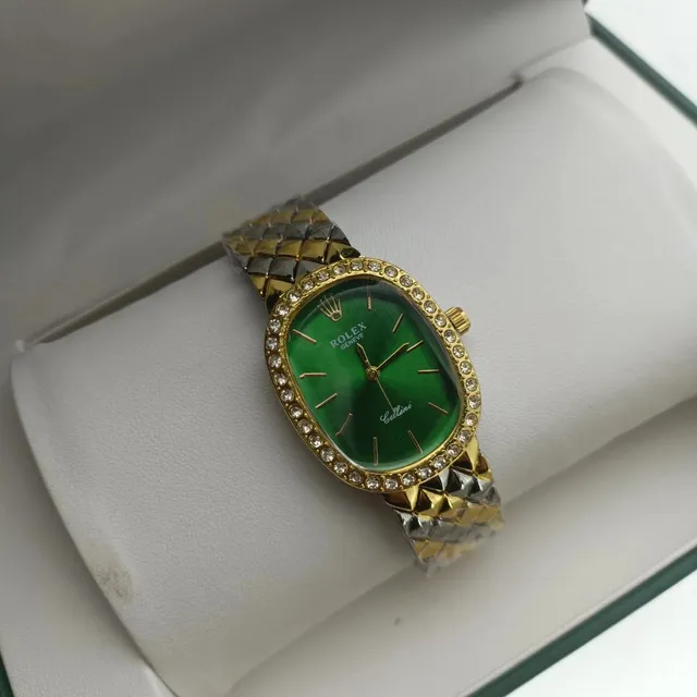 Rolex Cellini Green Dial with Diamond Bezel
