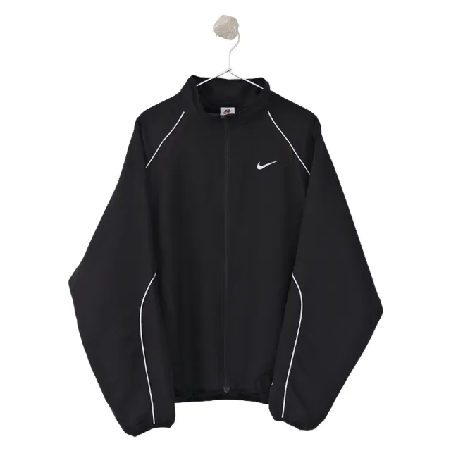 Nike Windrunner Jacket Black with White Piping