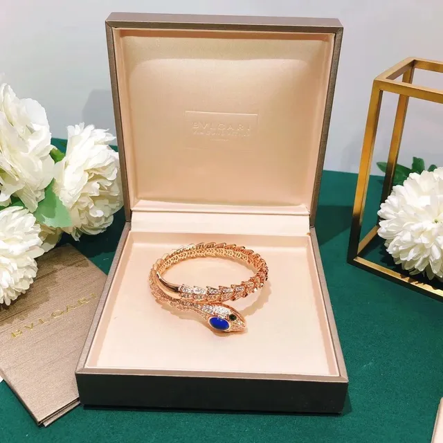 Bulgari Serpenti Bracelet Pavé Diamond with Lapis Lazuli Eye