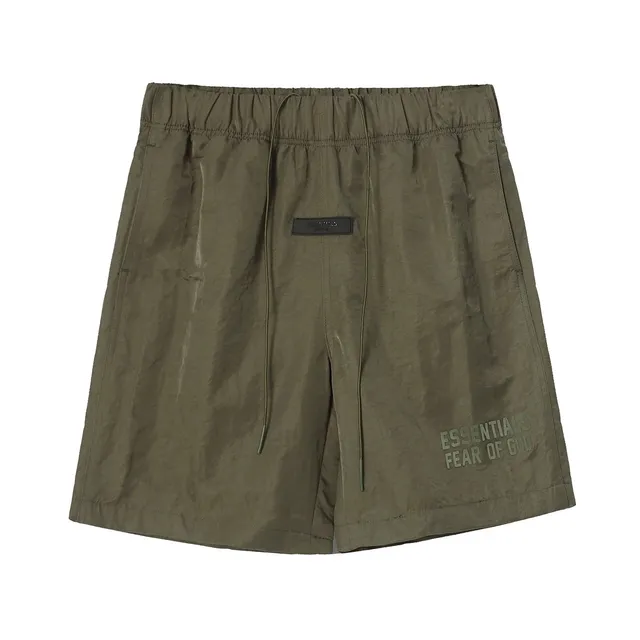 Fear of God Essentials Windbreaker Shorts Olive
