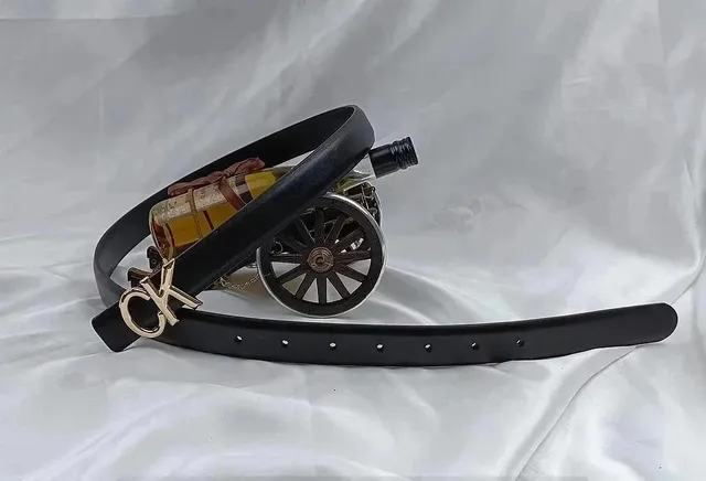 Calvin Klein Logo Buckle Belt Gold Logo