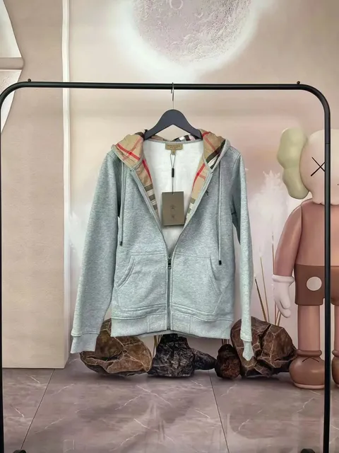 Burberry Zip-Up Hoodie Check Lining
