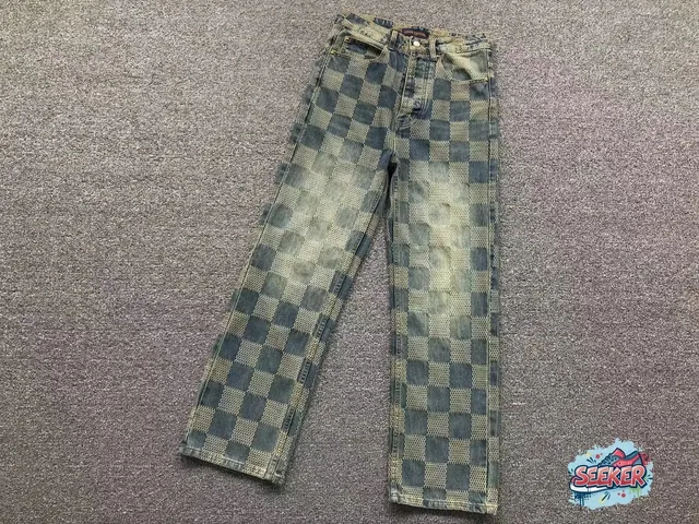 Louis Vuitton Checkered Jeans Damier Jacquard