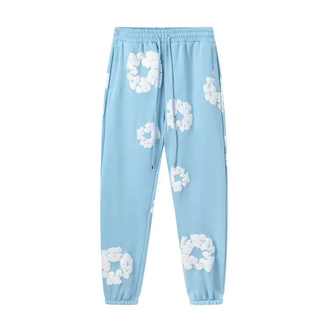 Balenciaga Cloud Print Joggers 3D Cloud Embroidery