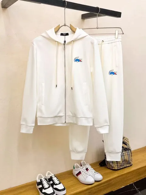 Lacoste Hoodie and Jogger Set Embroidered Crocodile