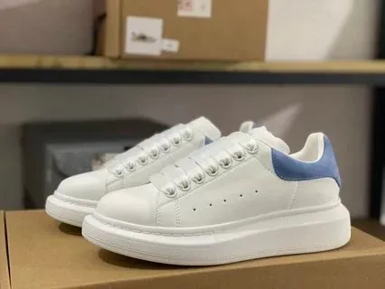 Alexander McQueen Oversized Sneaker White with Blue Heel Tab