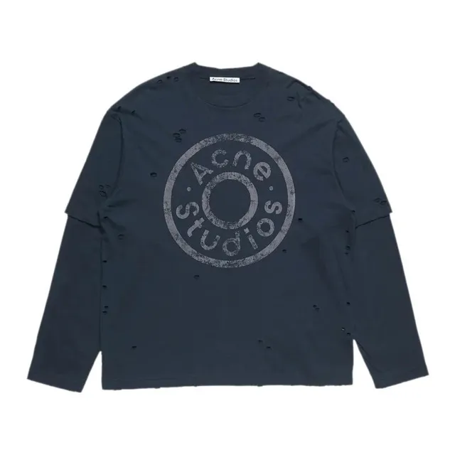 Acne Studios Long-Sleeve T-Shirt Distressed Logo