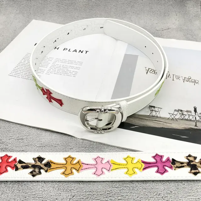 [15 colorful crosses on white background - thickened round buckle] crow ch holy sword heart belt