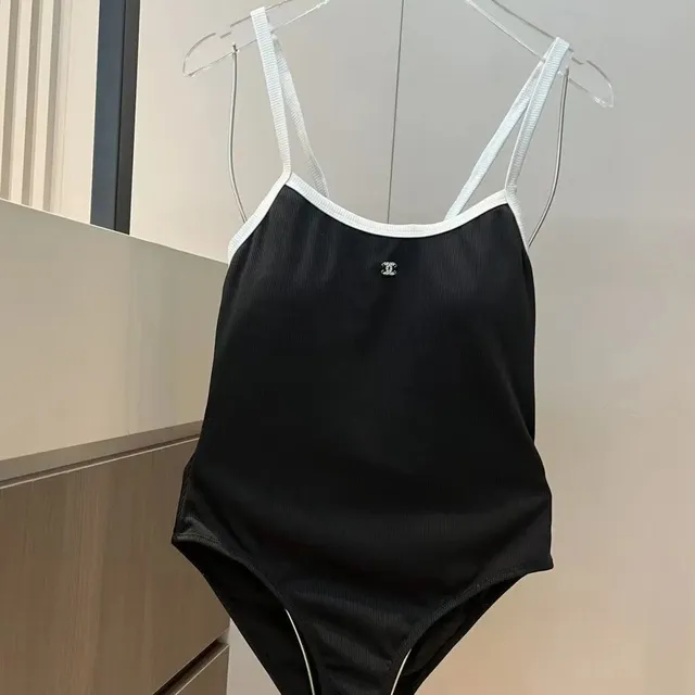 Chanel Ribbed Camisole Bodysuit CC Logo Trim
